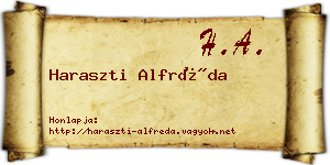 Haraszti Alfréda névjegykártya